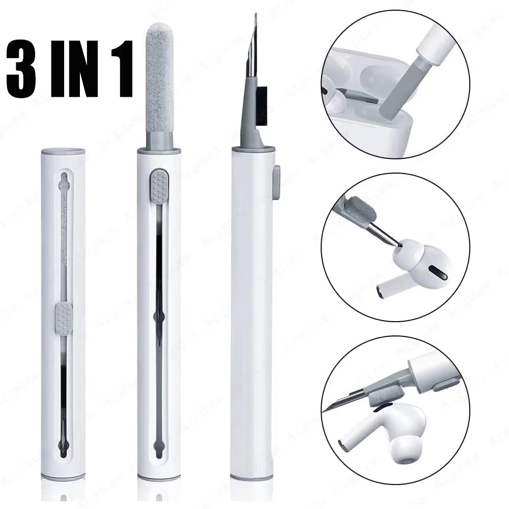 3 in 1 Sliding Cleaning Pen for Earphones Brush for Airpods 3 Pro Series Case Headsets Cleaners Earbuds Cleaning Tools