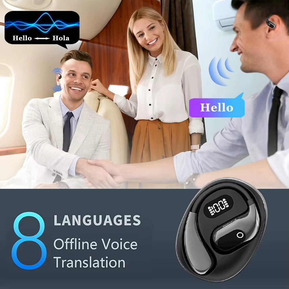 AI Translator Earbuds 138 Languages Bluetooth-Compatible 5.3 Real-Time Two-Way Earbuds Open Air Traductor Smart Voice Translator