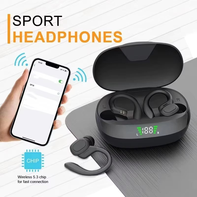Original SP16 Wireless Earphones Ture Wireless Earbuds Ear Hook Sports Hifi Stereo Waterproof Headset with Mic TWS Headphone