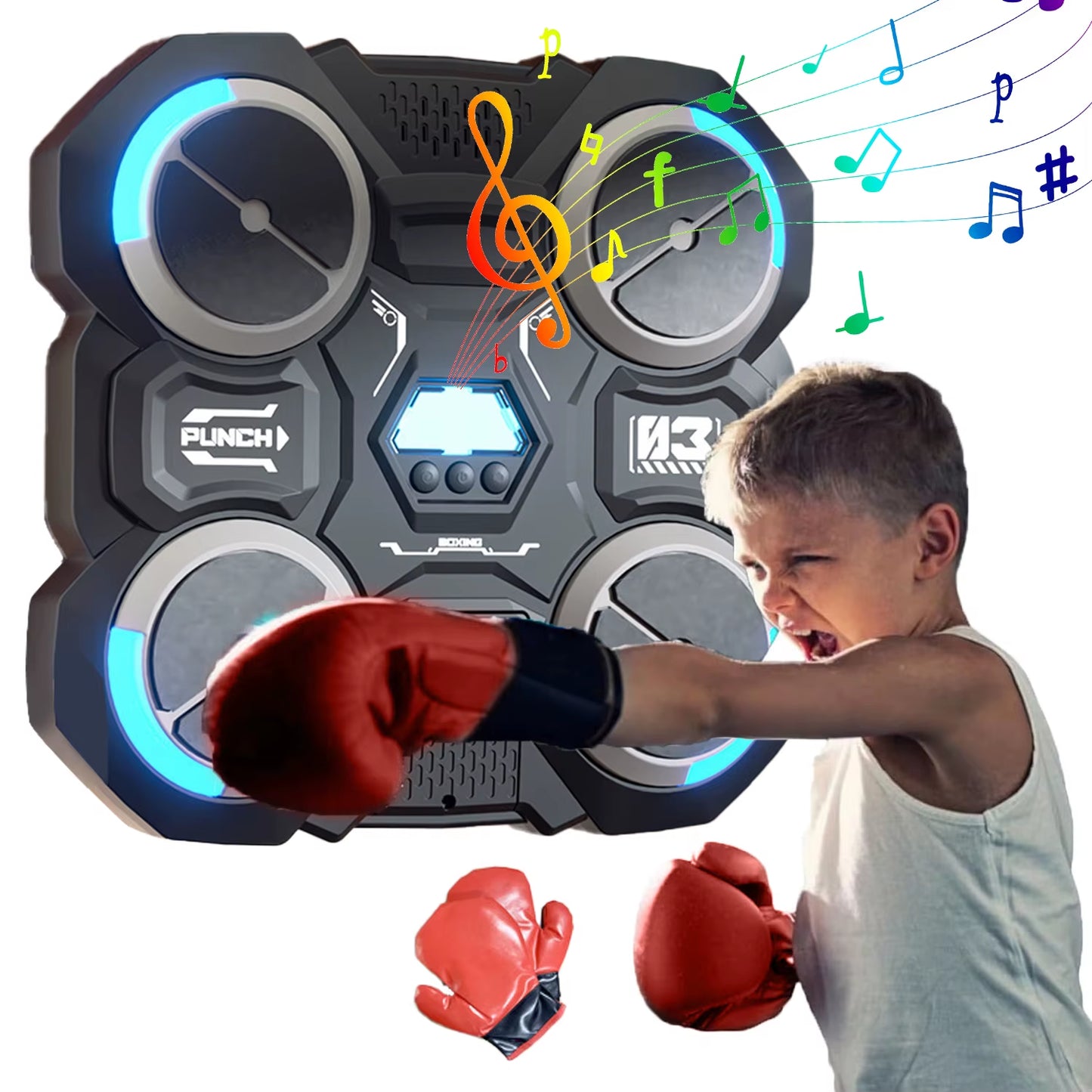 Funny Music Boxing Machine for Children Smart Music Boxing Machine Wall Mounted Decompression Wall Target Toys Boxing Trainer
